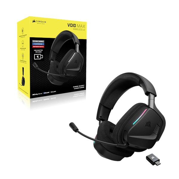 VOID v2 MAX WIRELESS with USB A to C adapter - Carbon