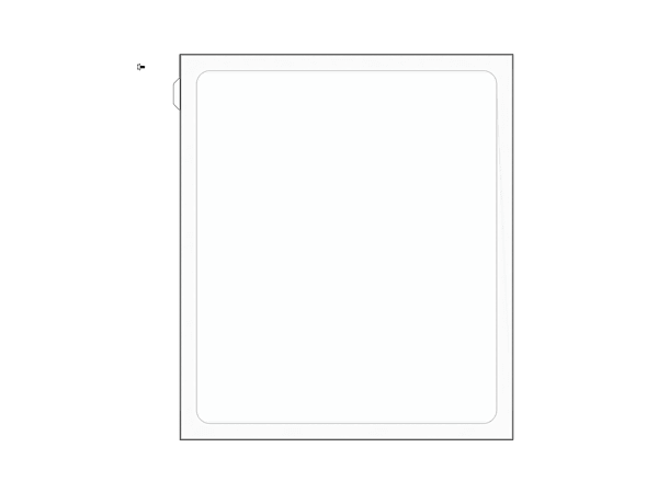 3200D Replacement Tempered Glass Side Panel, White