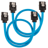 Premium Sleeved SATA 6Gbps 30cm Cable — Blue