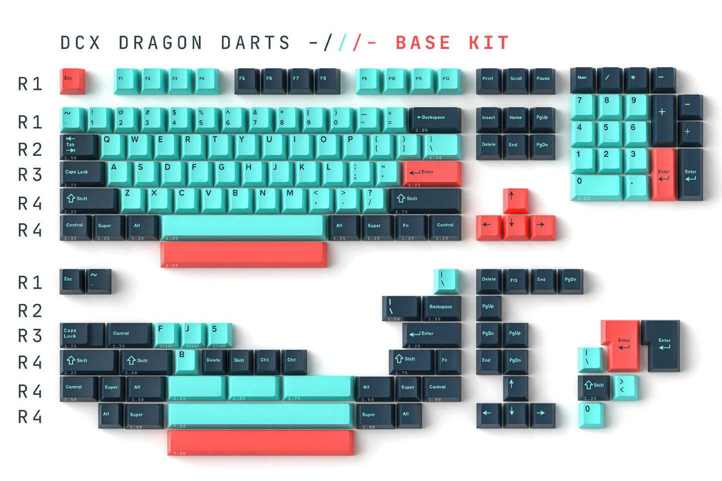 Drop + Captain Sterling DCX Dragon Darts Keycap Set - Base Kit
