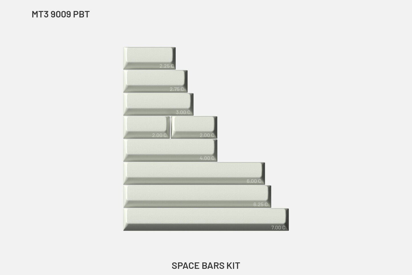 Drop + MiTo MT3 9009 PBT Keycap Set - Space Bars Kit