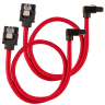 Premium Sleeved SATA 6Gbps 30cm 90° Connector Cable — Red