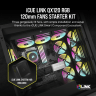 iCUE LINK QX120 RGB 120mm PWM PC Fans Starter Kit with iCUE LINK System Hub