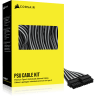 Premium Individually Sleeved Type-5 PSU Cables Starter Kit, White/Black