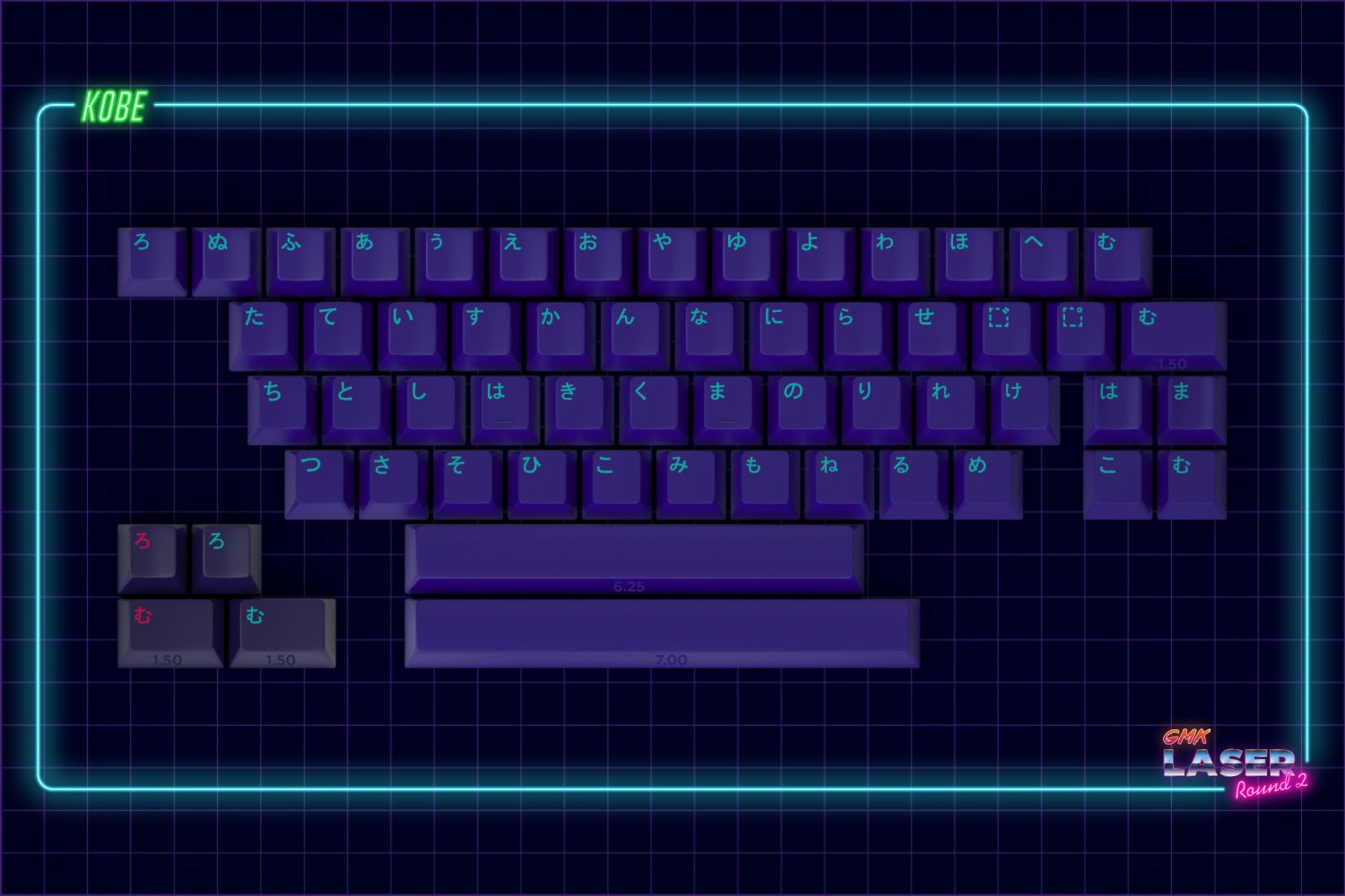 Drop + MiTo GMK Laser Custom Keycap Set - Kobe