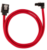 Premium Sleeved SATA 6Gbps 60cm 90° Connector Cable — Red
