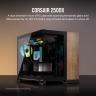 2500X Micro ATX Dual Chamber PC Case - Black/Walnut Wood
