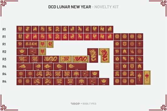 Drop + Boba.Types DCD Lunar New Year Keycap Set - Novelty Kit