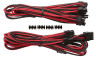 Premium Individually Sleeved PCIe Cables with Dual Connectors, Type 4 (Generation 3) - Red/Black