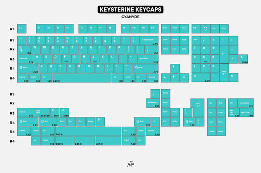 Drop + MiTo Keysterine Keycap Set R2 - Cyanide