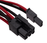 Premium Individually Sleeved PCIe Cables with Single Connector, Type 4 (Generation 3) - Red/Black