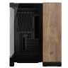 2500X Micro ATX Dual Chamber PC Case - Black/Walnut Wood