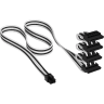 Premium Individually Sleeved Serial ATA (SATA) Cable (4 connectors) Type 5 Gen 5, White/Black