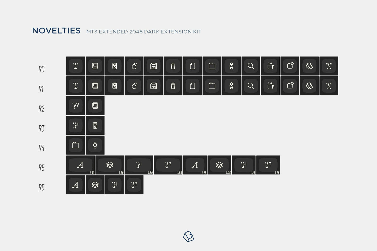 Drop + biip MT3 Extended 2048 Dark Keycap Set - Novelties