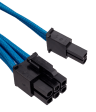 Premium Individually Sleeved PCIe Cables with Single Connector, Type 4 (Generation 3) - Blue