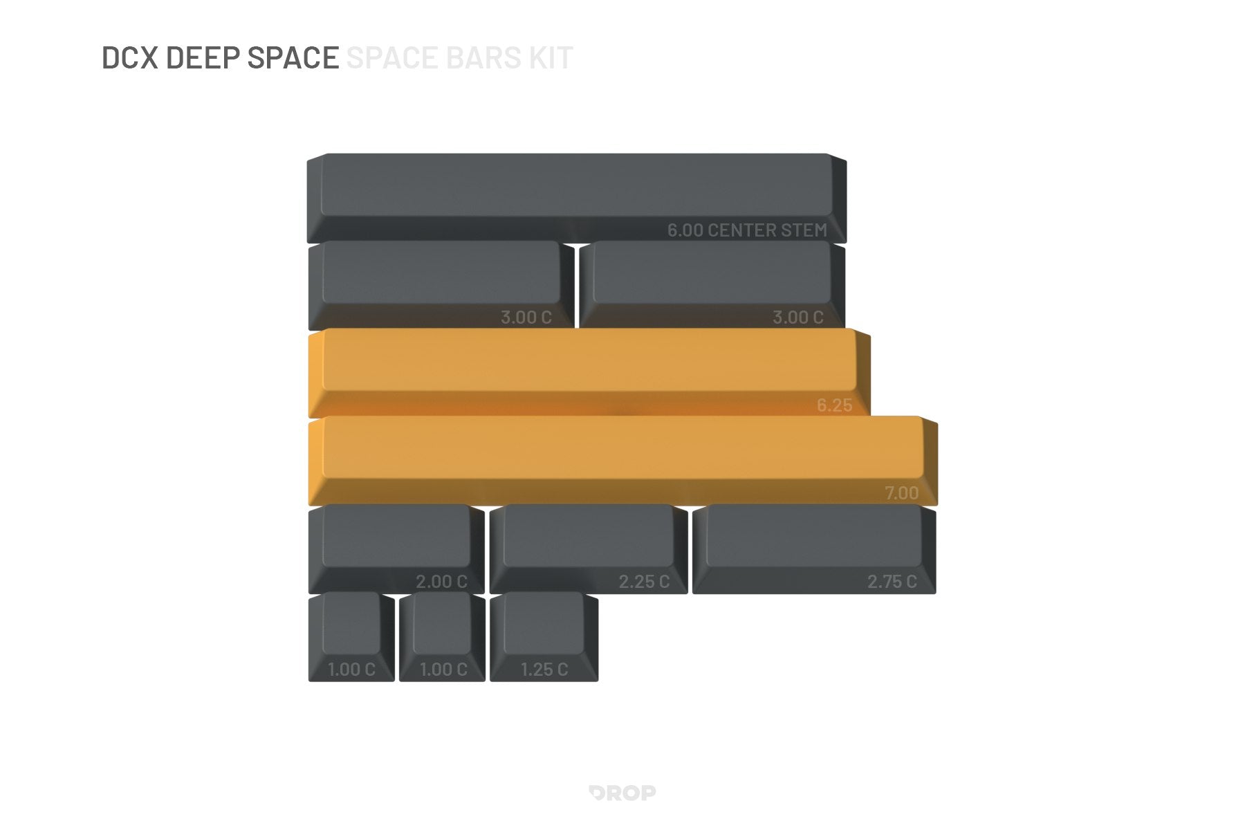 Drop + Booper DCX Deep Space Keycap Set - Space Bars Kit