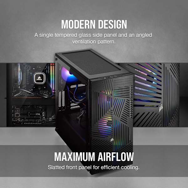 275R Airflow Tempered Glass Mid-Tower Gaming Case — Black