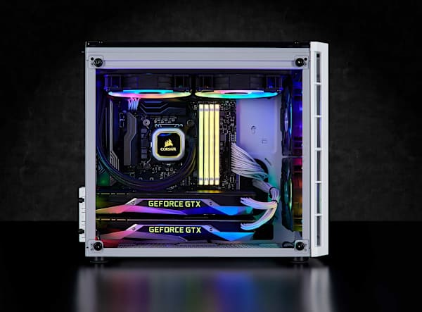 Crystal Series 280X RGB Tempered Glass Micro ATX Case — White