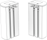 Platform and Multi Frame Series Corner Post Supports (L and R), Black
