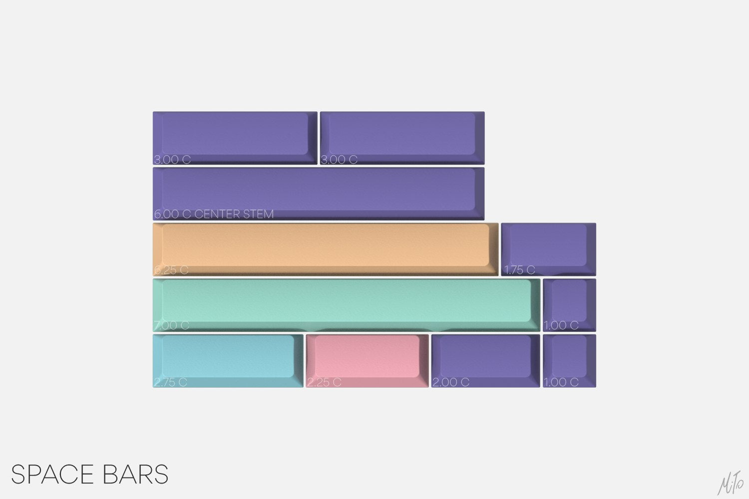 Drop + MiTo GMK Serenity Custom Keycap Set - Space Bars