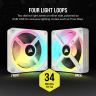 iCUE LINK QX120 RGB 120mm PWM PC Fans Starter Kit with iCUE LINK System Hub - White