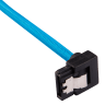 Premium Sleeved SATA 6Gbps 30cm 90° Connector Cable — Blue