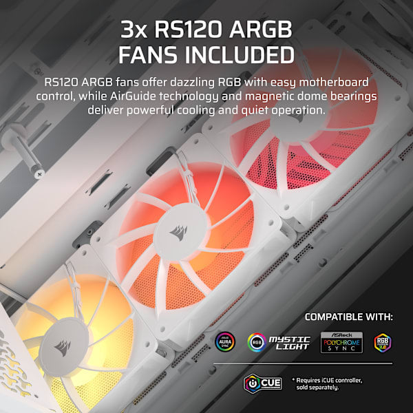 3200D RS ARGB Mid-Tower PC Case - White