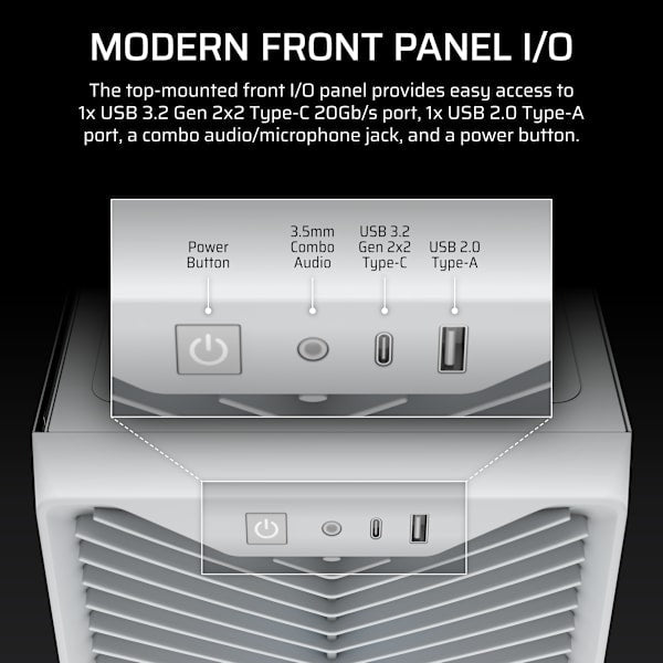 3200D RS ARGB Mid-Tower PC Case - White
