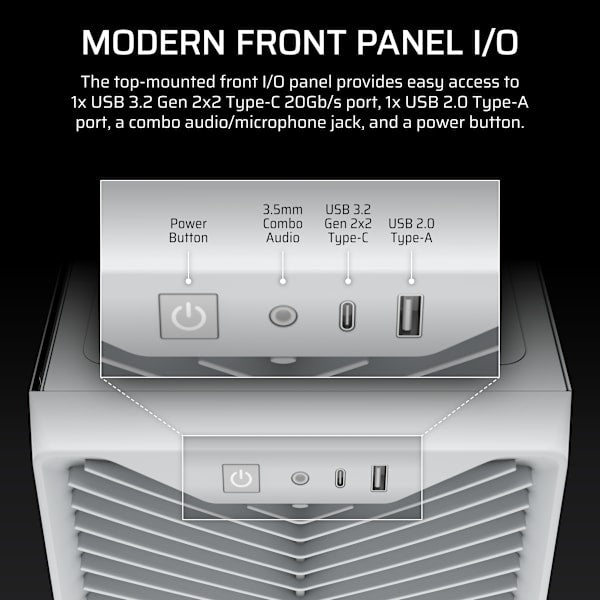 3200D RS Mid-Tower PC Case - White