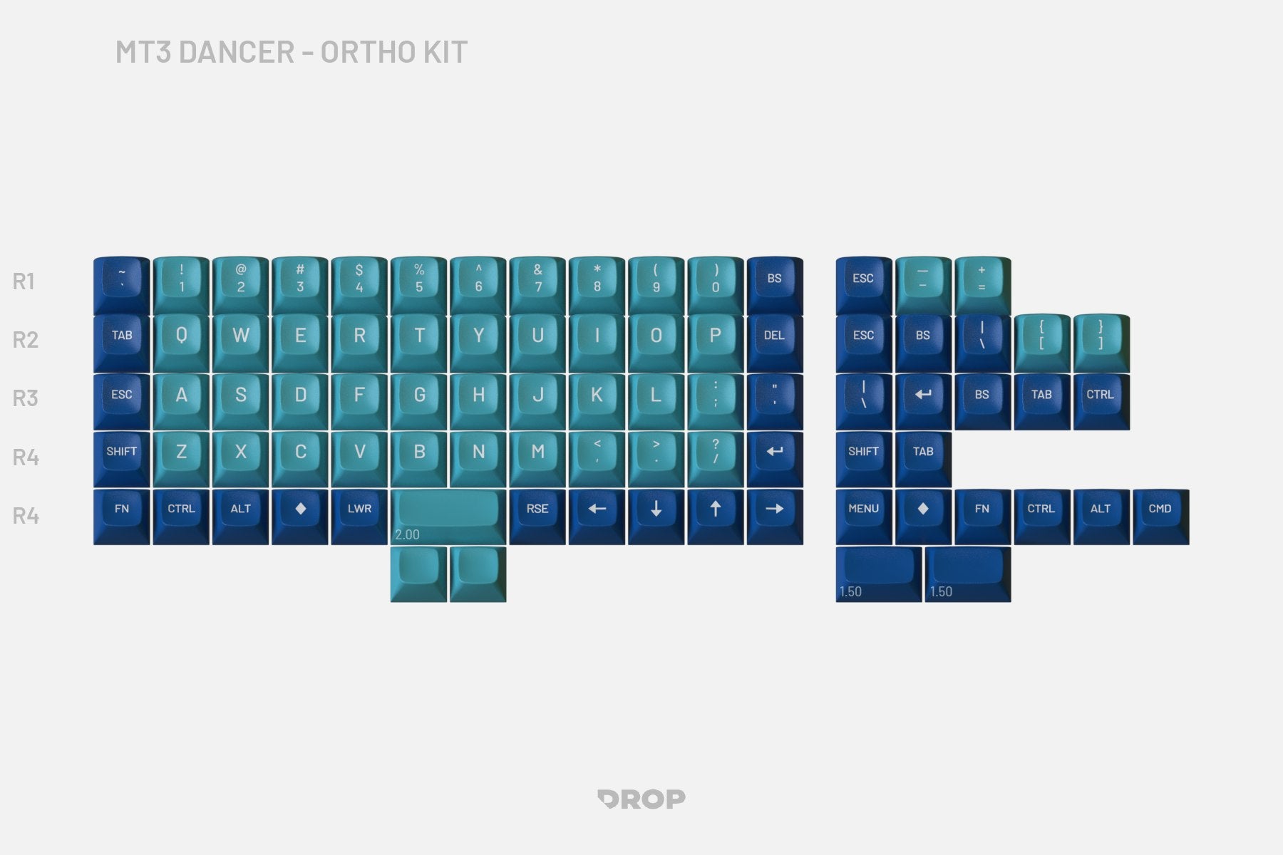 Drop MT3 Dancer Keycap Set - Ortho Kit