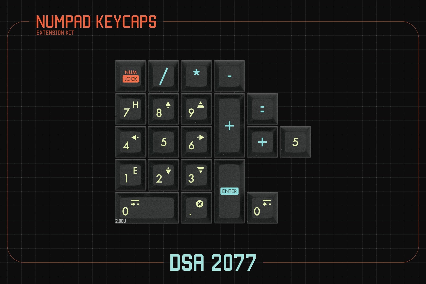 Drop + Glimy DSA 2077 Keycap Set - Numpad