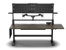Platform:6 Desk - Desk Extensions and Side Pegboards Kit, Wood, Dark Walnut Stain