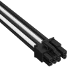 Premium Individually Sleeved PCIe Cable (Single Connector) Type 5 Gen 5, White/Black