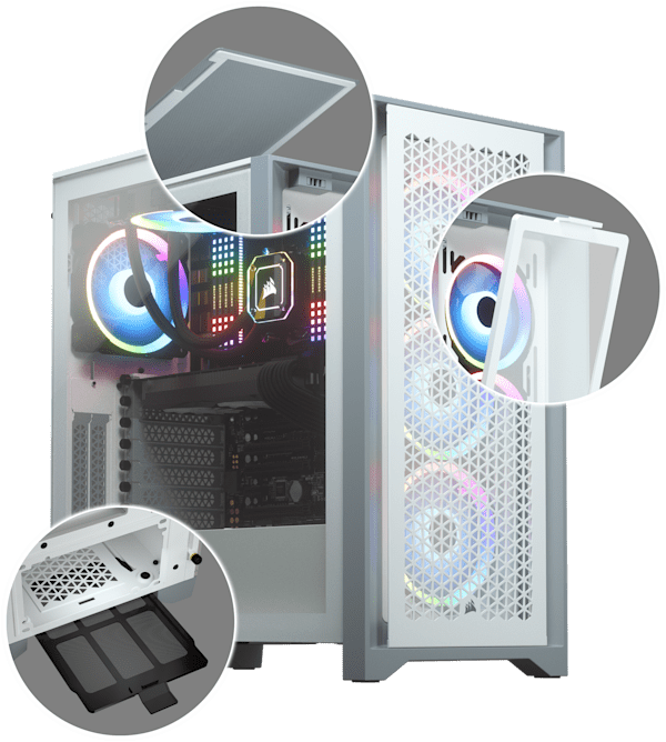 4000D AIRFLOW Tempered Glass Mid-Tower ATX Case — White