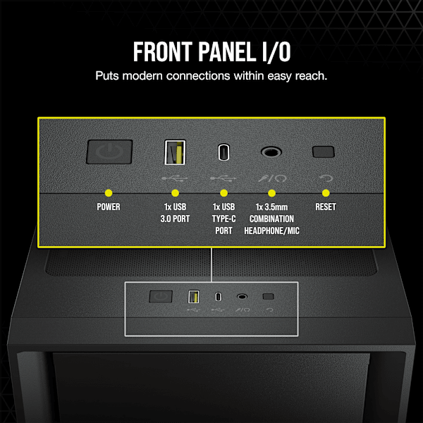 4000D Tempered Glass Mid-Tower ATX Case — Black