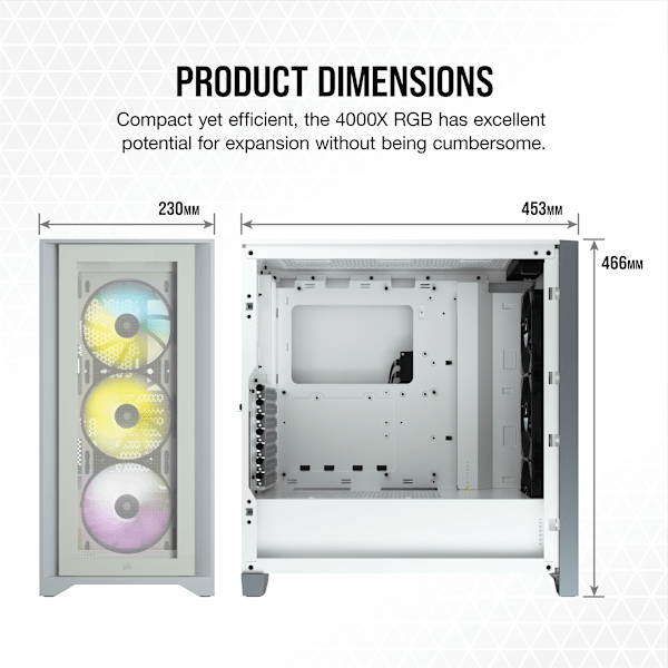 iCUE 4000X RGB Tempered Glass Mid-Tower ATX Case — White