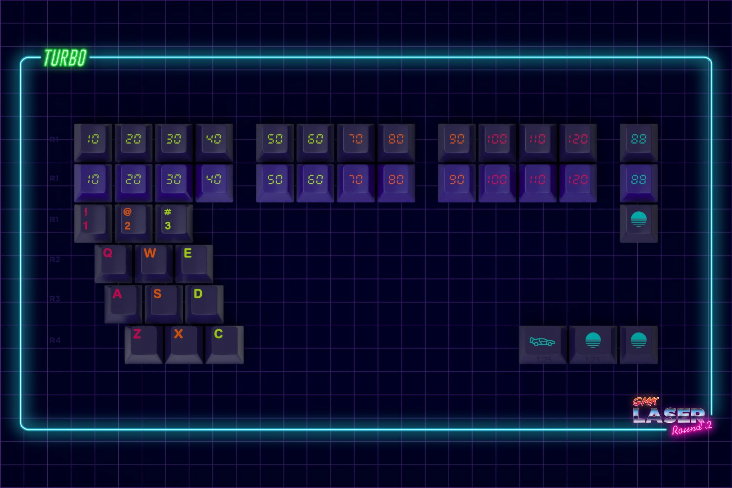 Drop + MiTo GMK Laser Custom Keycap Set - Turbo