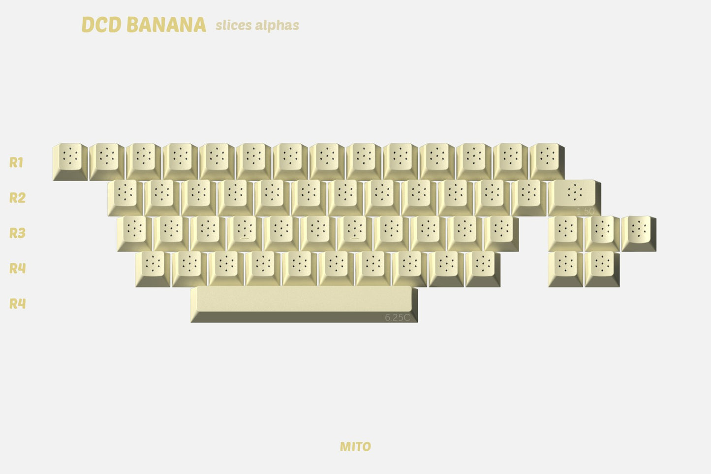 Drop + MiTo DCD Banana Keycap Set - Slices Alphas Kit
