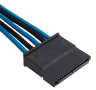 Premium Individually Sleeved SATA Cable, Type 4 (Generation 3) - Blue/Black