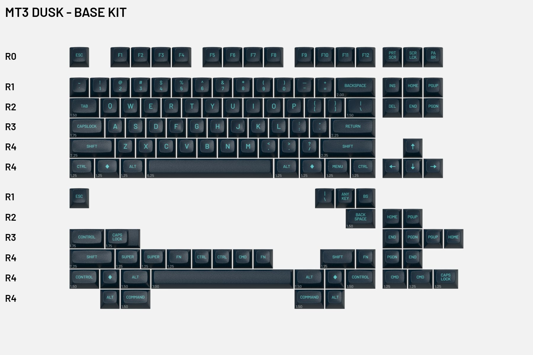 Drop MT3 Dusk Keycap Set - Base Kit