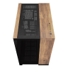 6500X Mid-Tower Dual Chamber PC Case - Black/Walnut Wood
