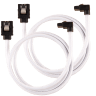 Premium Sleeved SATA 6Gbps 60cm 90° Connector Cable — White