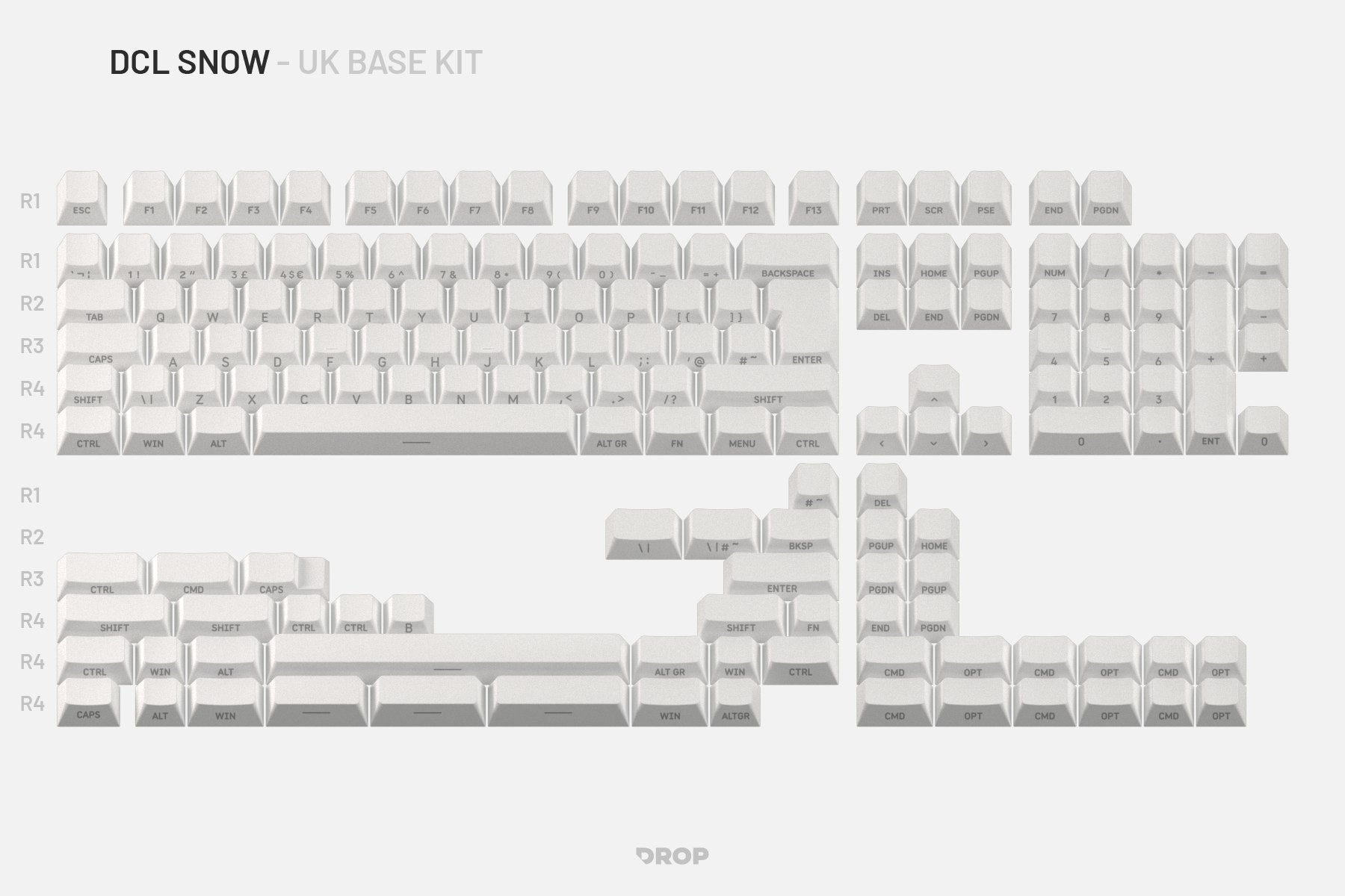 Drop DCL Snow International Keycap Set - UK