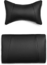 TC100 Leatherette Black Neck and Lumbar Pillows