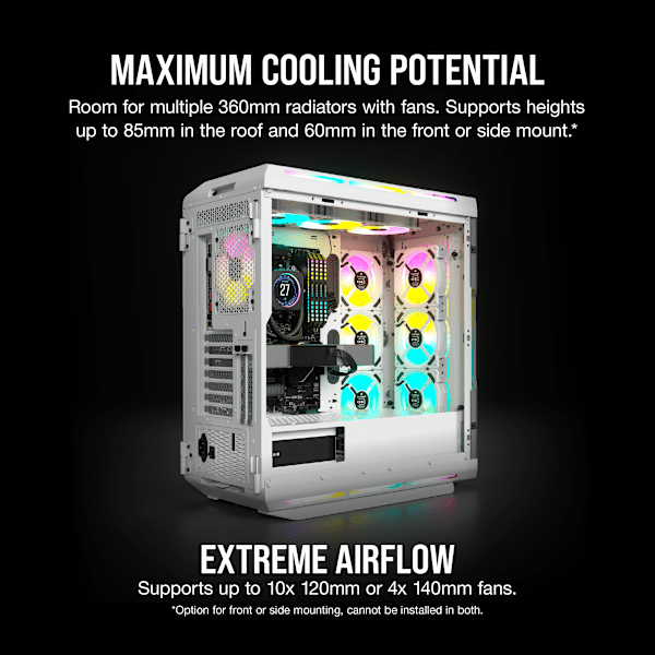 iCUE 5000T RGB Tempered Glass Mid-Tower ATX PC Case — White