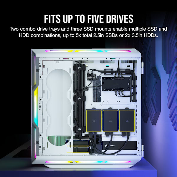 iCUE 5000T RGB Tempered Glass Mid-Tower ATX PC Case — White