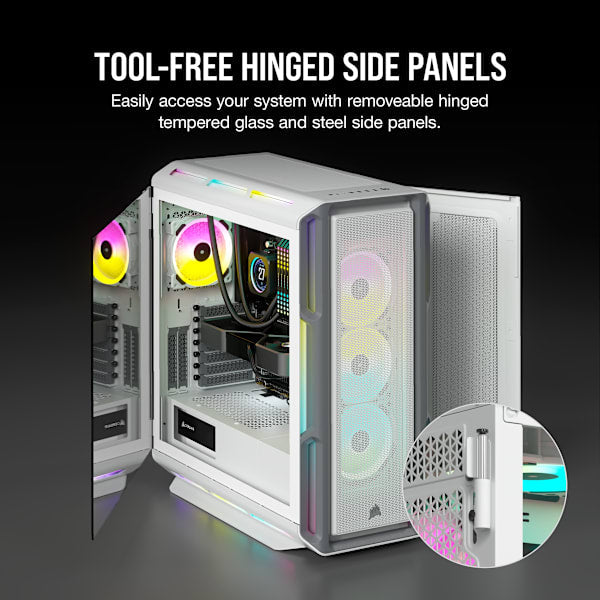 iCUE 5000T RGB Tempered Glass Mid-Tower ATX PC Case — White