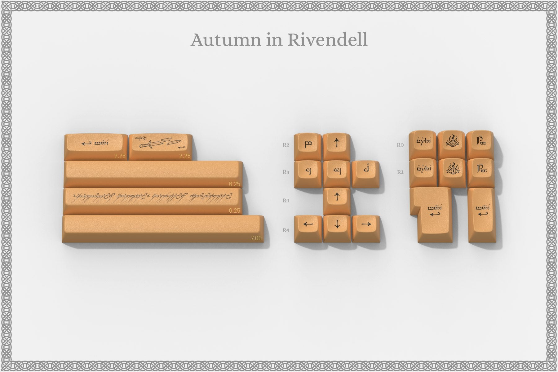 Drop + The Lord of the Rings™ MT3 Elven Keycap Set - Autumn in Rivendell
