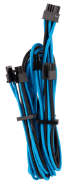 Premium Individually Sleeved PCIe Cables (Dual Connector) Type 4 Gen 4 – Blue/Black