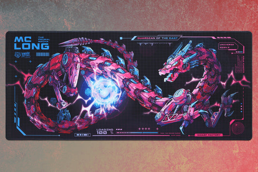 Drop + Dwarf Factory Mc.Long Mecha Desk Mat - Aqua Kunzite